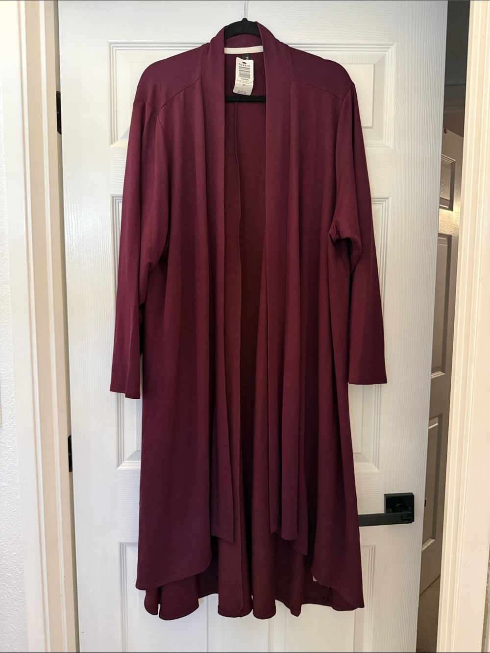 Torrid Super Soft Slub Duster Burgundy - Picture 2 of 6